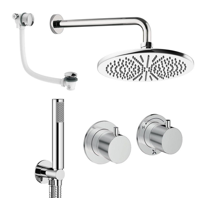Crosswater MPRO Module inbouw regendoucheset – Ø30 cm hoofddouche – 2 hendels – vaste douchehouder – badafvoer – chroom