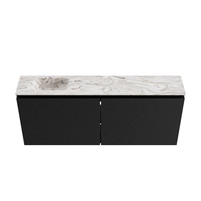 MONDIAZ TURE-DLUX Meuble WC 120 cm Urban. EDEN lavabo Glace position gauche. Sans trou de robinet.