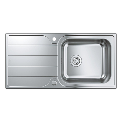 Grohe Evier de cuisine - 100x50cm - réversible - vasque 45x40x18cm - Inox