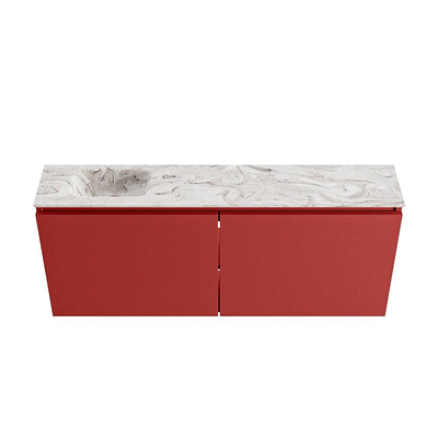 MONDIAZ TURE-DLUX Meuble de toilettes 120 cm Fire. EDEN lavabo Glace position à gauche. Avec 1 trou de robinet.