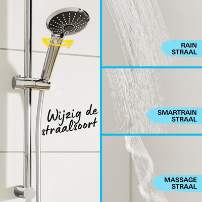 Grohe Vitalio opbouw regendoucheset – thermostatisch – Ø31 cm hoofddouche – ronde handdouche – met glijstang – chroom