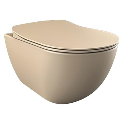 Creavit Free hangtoilet – Rim-Off – diepte 51 cm – met zitting – mat cappuccino