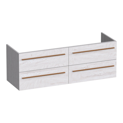 BRAUER Trust wastafelonderkast 140 excl. opbouwgrepen 4 softclose lades en 2 sifon uitsparingen - Forest Seashell