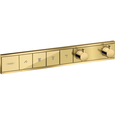 Hansgrohe RainSelect afbouwdeel v. inbouw douchekraan thermostatisch v. 4 functies 59.8x90cm polished gold