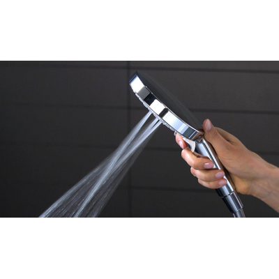 Hansgrohe Raindance Select E300 showerpipe: met Showertablet 300 opbouwkraan thermostatisch met handdouche 3jet en hoofddouche 3jet wit/chroom