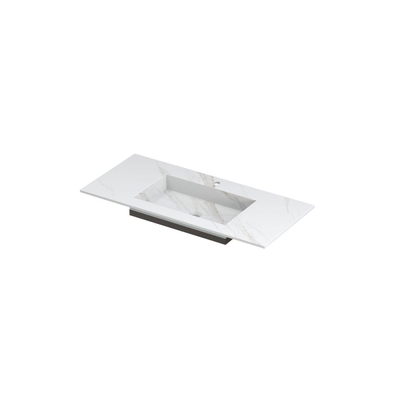 INK Post wastafel - 100x45x1cm - 1 wasbak - 1 kraangat - keramiek Calacatta mat