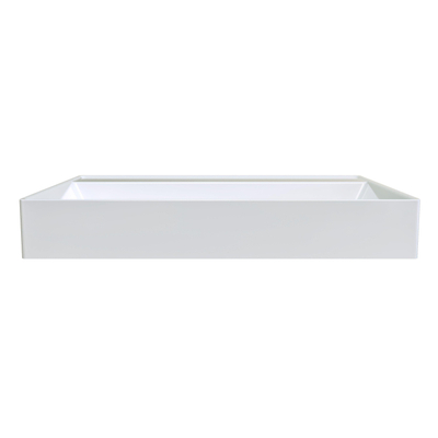 Arcqua Edge Opbouw Wastafel - 80x47x12cm - zonder kraangat - cast marble - glans wit