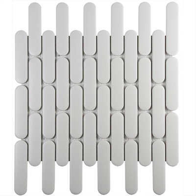 La Mosaic Factory Sevilla carreau mosaïque - 30x30cm - carrelage mural et de sol - Ovale - Porcelaine Blanc Mat