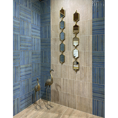 ÉCHANTILLON Terravito Gimare Carreau mural céramique - 35x35cm - 9.2mm - Bleu