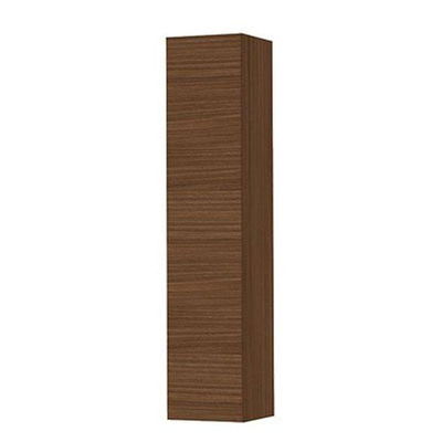 INK Armoire colonne - 36x37x169cm - 1 porte - sans poignée - 4 étagères en verre - Noyer chaud