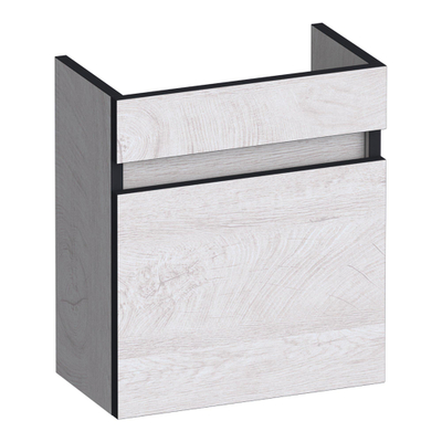BRAUER Joy Edge meuble sous-lavabo pour fontaine - 40x45x22cm - porte ouvrant à droite - sans poignée - Forest Seashell