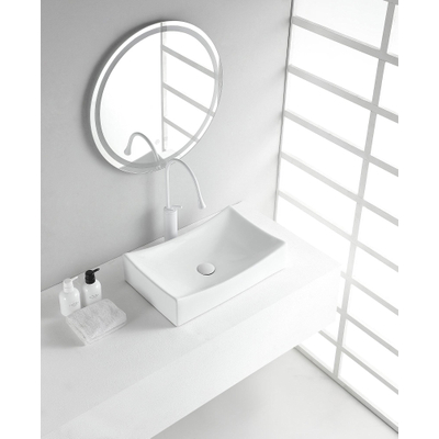 Wiesbaden Slide vasque rectangulaire 55 x 35 x 12 cm céramique brillant blanc