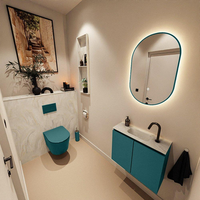 MONDIAZ TURE-DLUX 60cm toiletmeubel Smag. EDEN wastafel Ostra positie midden. Met 1 kraangat.