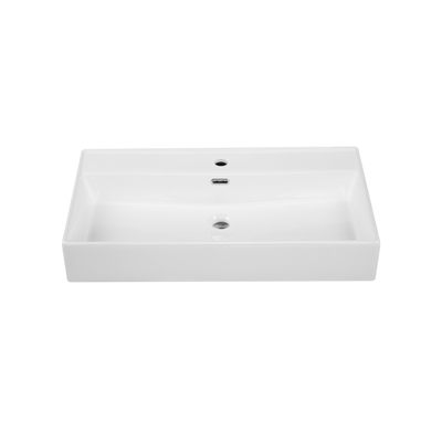 Saniclass Levina Meuble lavabo - 60.5x47x12cm - trop-plein - 1 lavabo - 1 trou de robinet - céramique - blanc brillant