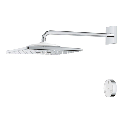 GROHE Rainshower SmartConnect hoofddoucheset: hoofddouche 310 vierkant met douchearm wandmontage 42.2cm m. 2 straalsoorten chroom