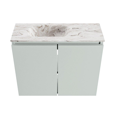 MONDIAZ TURE-DLUX 60cm toiletmeubel Greey. EDEN wastafel Glace positie links. Met 1 kraangat.