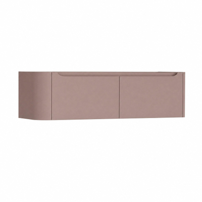 H&R Badmeubelen Juice Wastafelonderkast - 140x45x40cm - linkerhoek afgerond - 2 lades - geïntegreerde greep - strawberry
