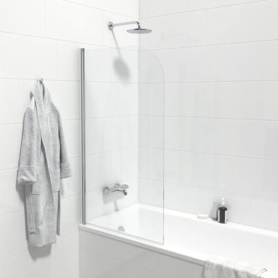 Marenza Neptune Paroi de baignoire - 1 pièce pivotante - 80x150cm - verre de sécurité 6mm - anti-calcaire - chrome