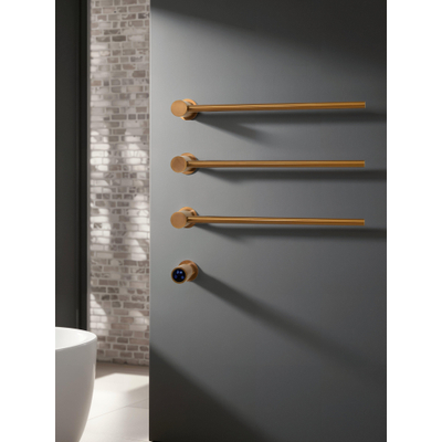 Rosani THREE Elektrische Handdoekradiator - 52x54x13cm - 30watt - geborsteld koper