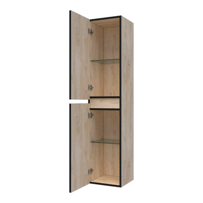 BRAUER Solutionplus Armoire colonne 35x35x160cm MFC Sahara et noir mat