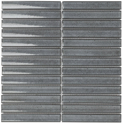 The Mosaic Factory Sevilla mozaïektegel - 30x30cm - 8mm - rechthoek - glans grey (grijs)