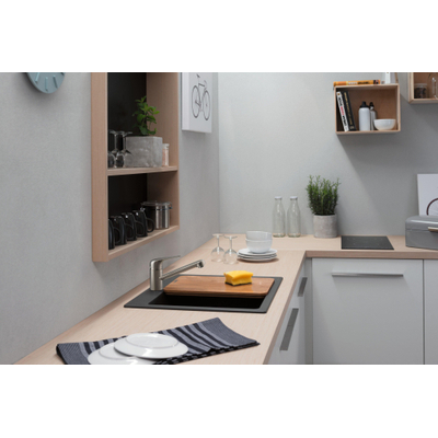 Hansgrohe Focus m42 1 greeps keukenmengkraan - 100 - rvs look