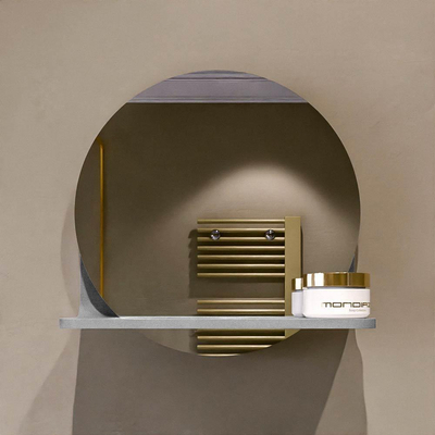 Mondiaz SPOT Miroir de salle de bains - rond 30cm - tablette miroir - couleur Plata