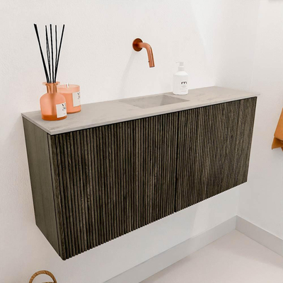 Mondiaz JOYA-DLUX 90cm toiletmeubel - kleur Shadow - Wastafel FAYE positie Midden Zonder kraangat kleur Opalo.