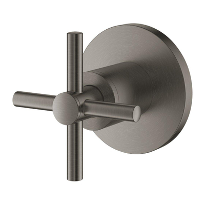 Grohe Atrio Mitigeur thermostatique encastré - 1 bouton - robinet d''arrêt - avec croisillon - graphite dur brossé
