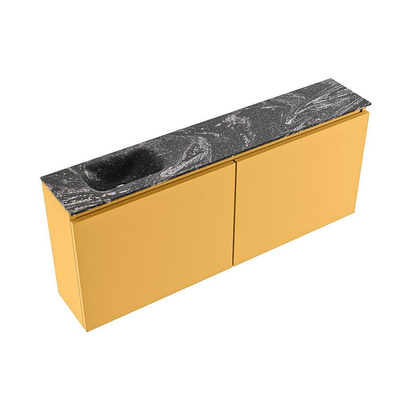 MONDIAZ TURE-DLUX meuble de toilettes 120 cm Ocher. Lavabo EDEN Lava position gauche. Sans trou de robinet.