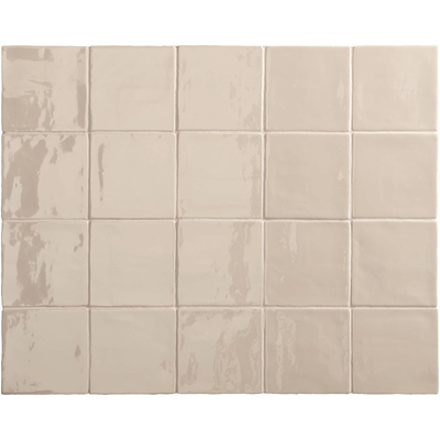ÉCHANTILLON Terravito Viondo carreau mural - 13x13cm - 10mm - Carré - Blanc ivoire Brillant