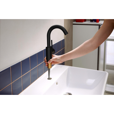 Hansgrohe Zesis S wastafelkraan - opbouw - hoog - thermostatisch - eengreeps - mat zwart
