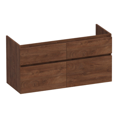 BRAUER Delight meuble sous-lavabo - 120x46x60cm - 4 tiroirs à fermeture douce - sans poignée - 2 découpes pour siphon - Forest Cacao