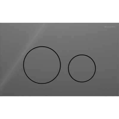 Geberit Sigma40 bedieningsplaat - 2-toets spoeling - extra dun - ronde knoppen - glas - glans lava (grijs)