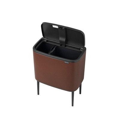 Brabantia Bo Touch Bin Afvalemmer - 11+23 liter - 2 kunststof binnenemmers - mineral cosy brown