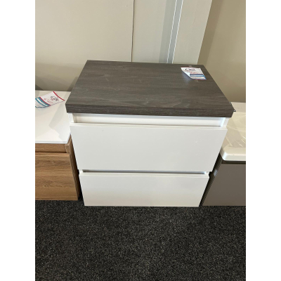 Adema Chaci Badkameronderkast - 60cm - 2 lades - greeploos - mat wit - inclusief topbald - beschadigd - OUTLET UDEN