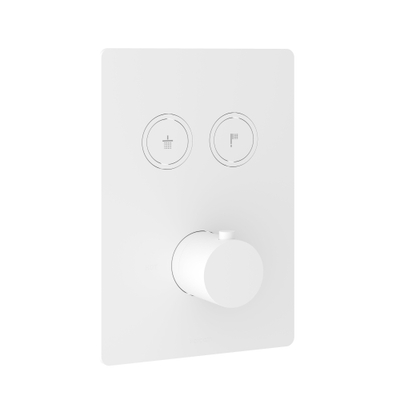 Hotbath Cobber afbouwdeel inbouwthermostaat met 2 pushbuttons mat wit