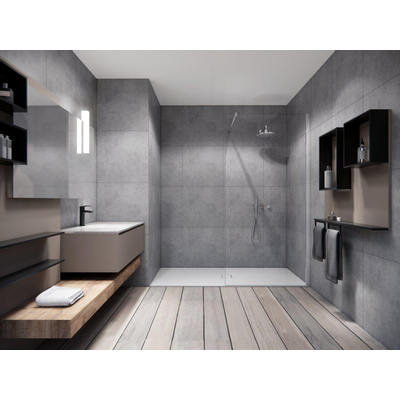 Marenza Bellini Douche à l'italienne - 30x200cm - verre clair - chrome