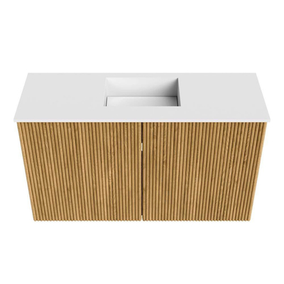 Mondiaz JOYA 70cm meuble de salle de bains WC - couleur Oak - Vasque FAYE position Milieu 1 trou de robinet couleur Talc.