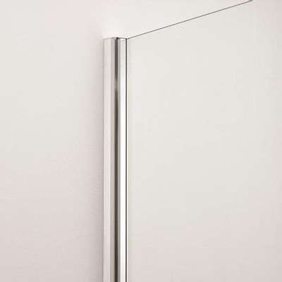 Crosswater Kai badwand 70x138cm 1 wand 6mm helder veiligheidsglas draaibaar aluminium zilver