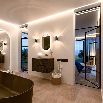 Mondiaz CIRO-DLUX Ensemble de meubles de salle de bains - 80x45x50cm - lavabo solid surface Lava - 1 vasque au milieu - sans trous de robinet - 2 tiroirs - Shadow