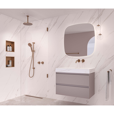 INK SP38 spiegel – vierkant met afgeronde hoeken – 100x100 cm – indirecte LED rondom – spiegelverwarming