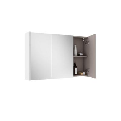 Saniclass Prime Armoire miroir - 100x63x16cm - incluant panneaux latéraux - blanc mat
