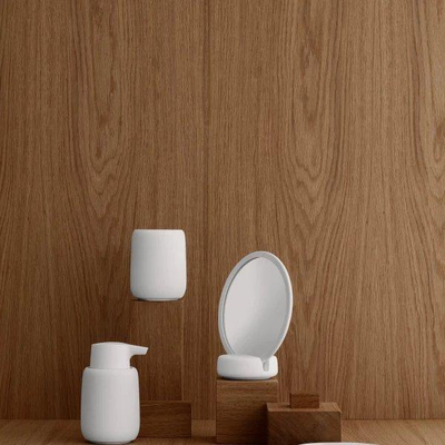 Blomus Sono Make-up Spiegel - hoogte 18,5cm - breedte 17cm - lengte 9cm - White