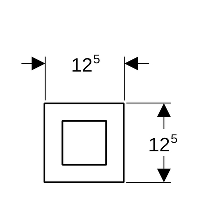 Geberit type 40 urinioir bedieningsplaat - pneumatisch - vierkant - zandgrijs