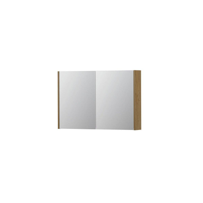 INK SPK1 spiegelkast – 90x60x14 cm – 2 deuren, dubbelzijdige spiegeldeuren – Fineer Natur