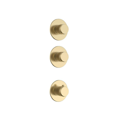 Uniforma inbouw regendouche – thermostatisch – Ø32 cm hoofddouche met waterval – zonder handdouche – geborsteld goud