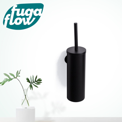 FugaFlow Efficiente Acces brosse WC avec support rond noir mat