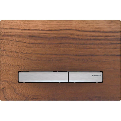 Geberit Sigma50 bedieningsplaat - 2-toets spoeling - vierkant - chroom/Amerikaans - dualflush - chroom amerikaans noten (hout)