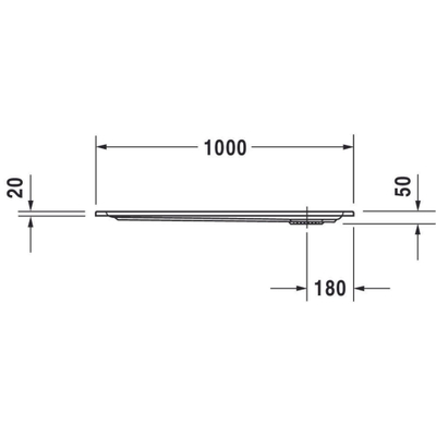 Duravit Starck Slimline Kunststof douchebak acryl rechthoekig - 100x90x5cm - zonder poten - wit
